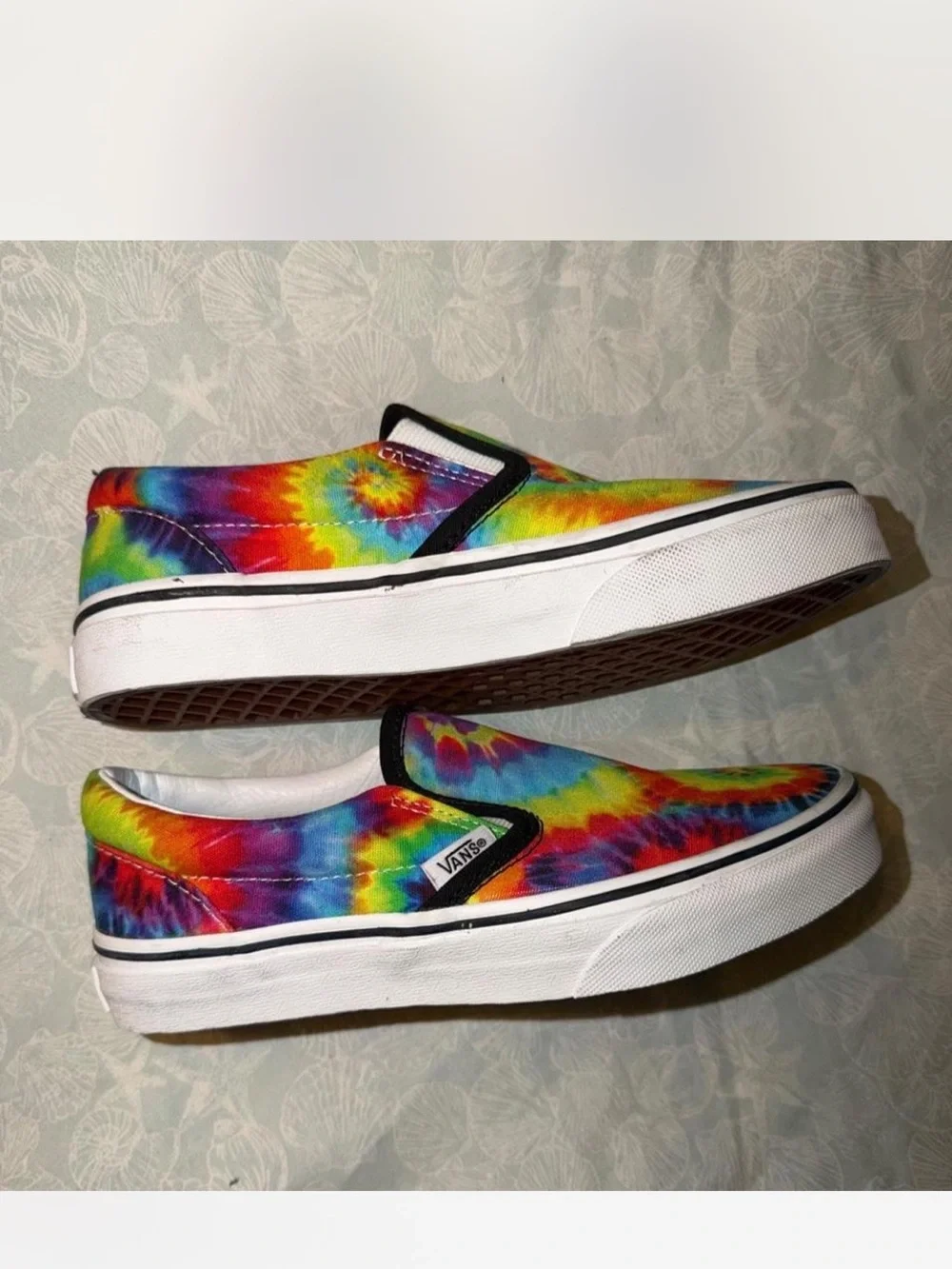 Vans Kids Slip-On Tie-Dye Canvas Sneakers - Rainbow Swirl